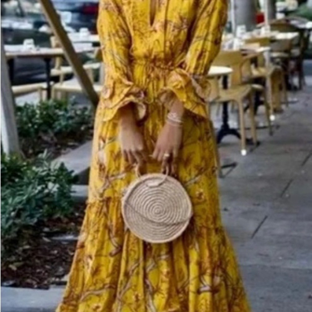 Floral Yellow Maxi Dress